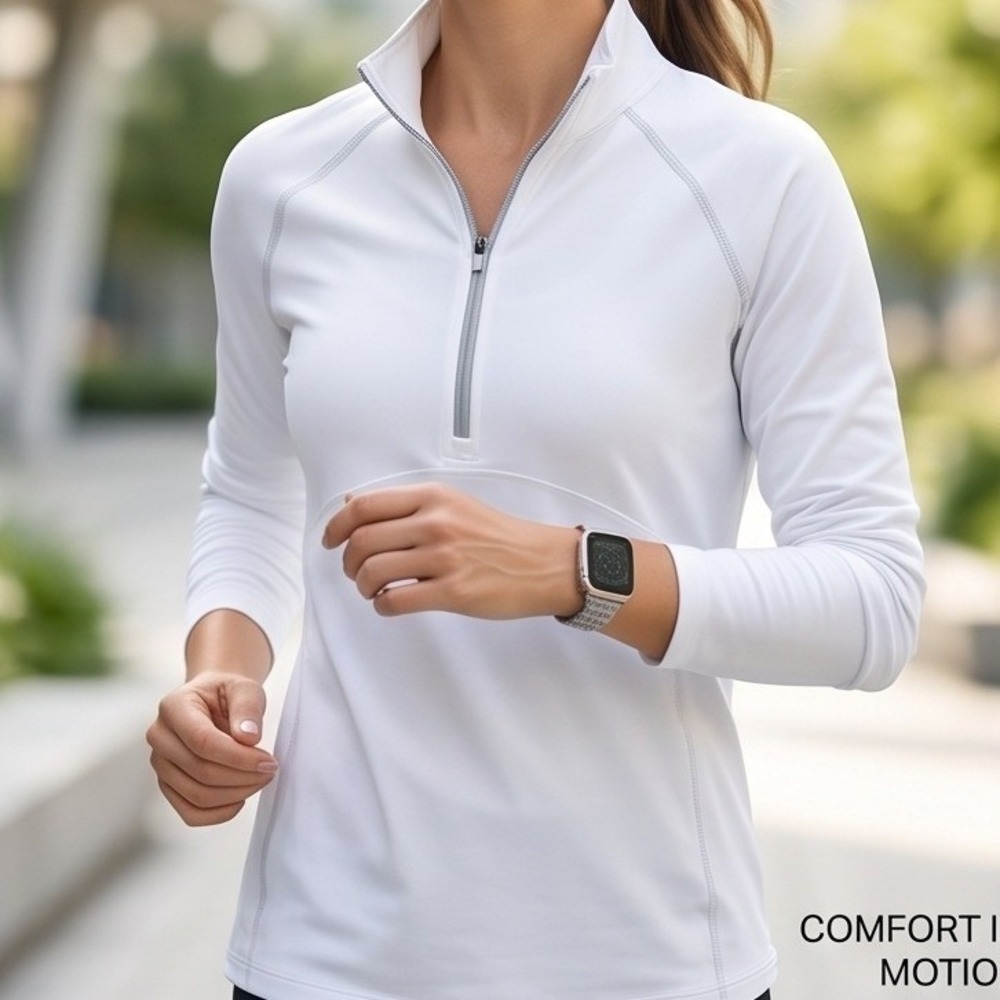 Under‎ Armour Womens 2X White Train CW 1/2 Zip Pullover 1374396 NWT *Spot on arm